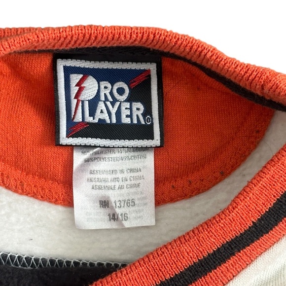 Vintage Philadelphia Flyers NHL Sweatshirt Pro Player Black/Orange Youth 14/16 - Picture 4 of 5